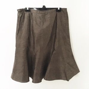 ARMANI COLLEZIONI Bronze Silk Trumpet Skirt 10
